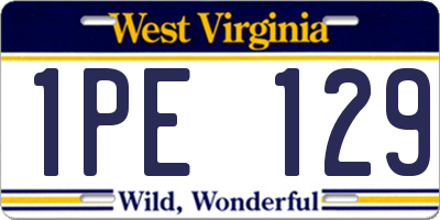 WV license plate 1PE129