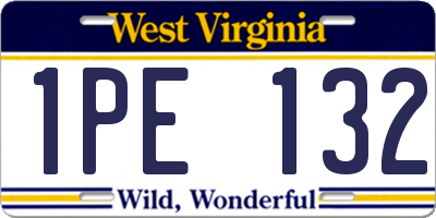 WV license plate 1PE132