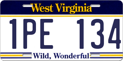 WV license plate 1PE134