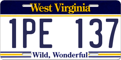 WV license plate 1PE137