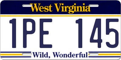 WV license plate 1PE145