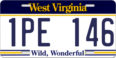 WV license plate 1PE146
