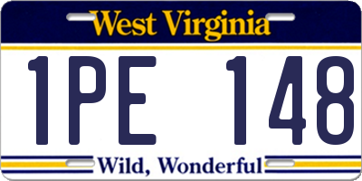 WV license plate 1PE148