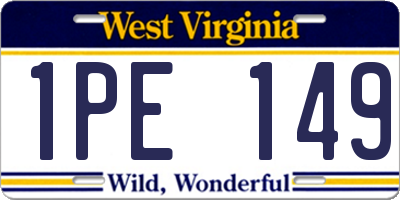 WV license plate 1PE149
