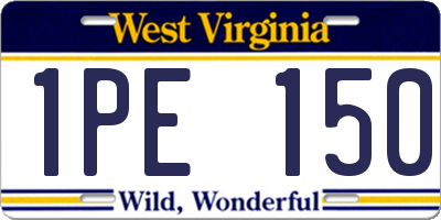 WV license plate 1PE150