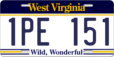 WV license plate 1PE151