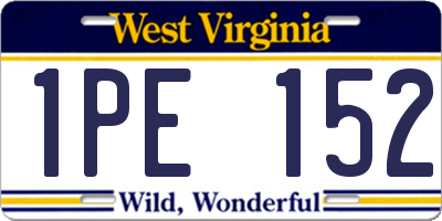 WV license plate 1PE152