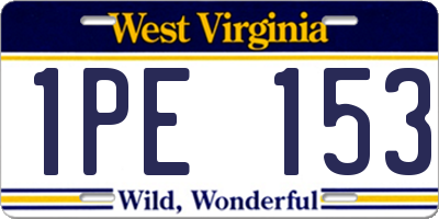 WV license plate 1PE153