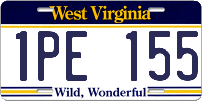 WV license plate 1PE155