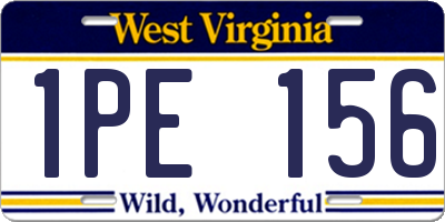 WV license plate 1PE156