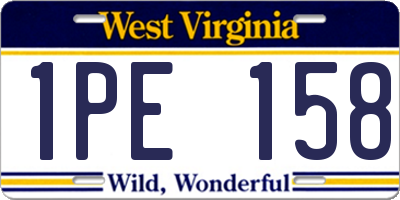 WV license plate 1PE158