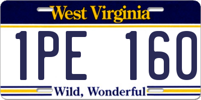 WV license plate 1PE160