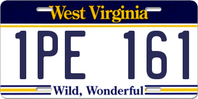 WV license plate 1PE161
