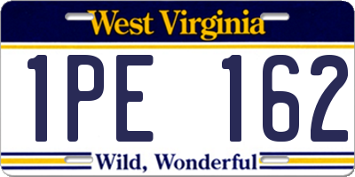WV license plate 1PE162
