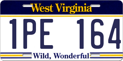 WV license plate 1PE164