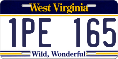 WV license plate 1PE165
