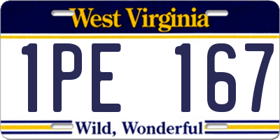 WV license plate 1PE167