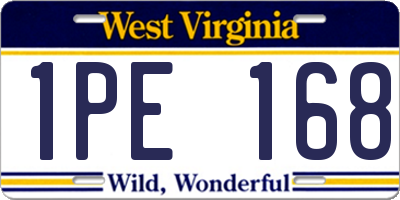 WV license plate 1PE168