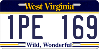 WV license plate 1PE169