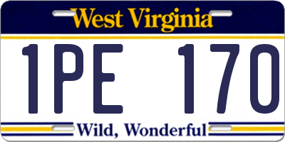 WV license plate 1PE170