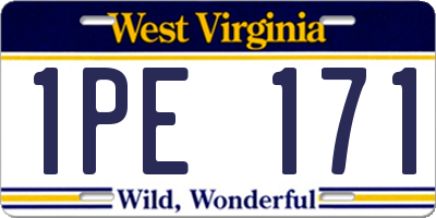 WV license plate 1PE171