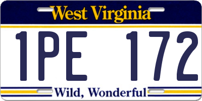 WV license plate 1PE172