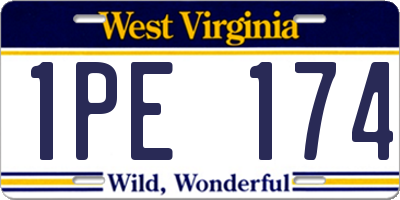 WV license plate 1PE174