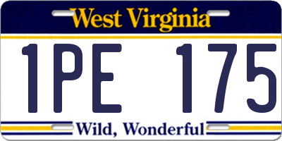WV license plate 1PE175