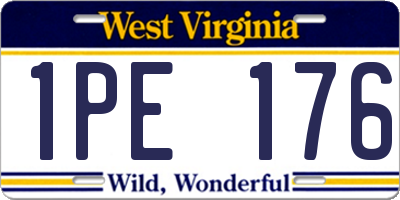 WV license plate 1PE176