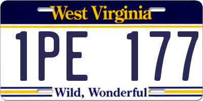 WV license plate 1PE177