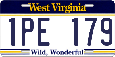 WV license plate 1PE179