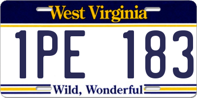 WV license plate 1PE183