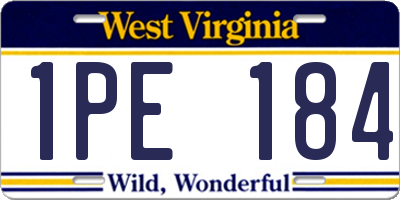 WV license plate 1PE184