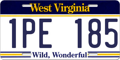 WV license plate 1PE185