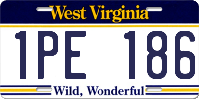 WV license plate 1PE186
