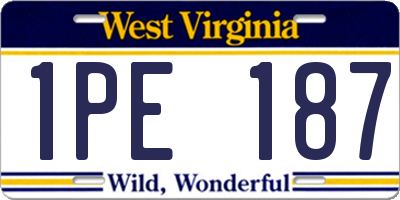 WV license plate 1PE187