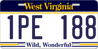 WV license plate 1PE188