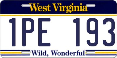 WV license plate 1PE193