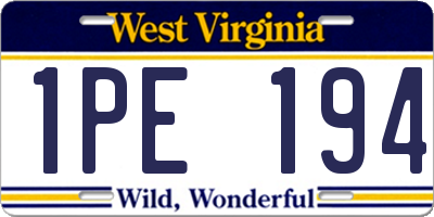 WV license plate 1PE194