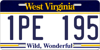 WV license plate 1PE195
