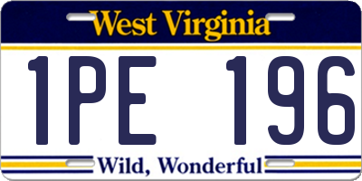 WV license plate 1PE196