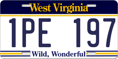 WV license plate 1PE197