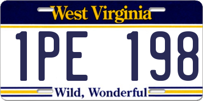 WV license plate 1PE198