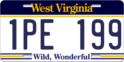 WV license plate 1PE199