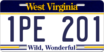 WV license plate 1PE201