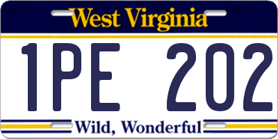 WV license plate 1PE202