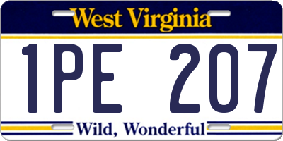 WV license plate 1PE207