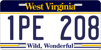 WV license plate 1PE208