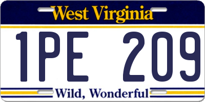 WV license plate 1PE209