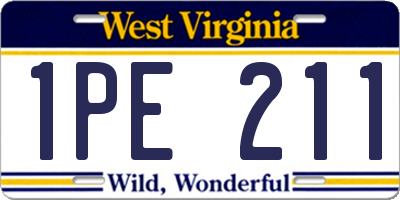 WV license plate 1PE211